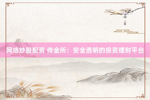 网络炒股配资 传金所：安全透明的投资理财平台