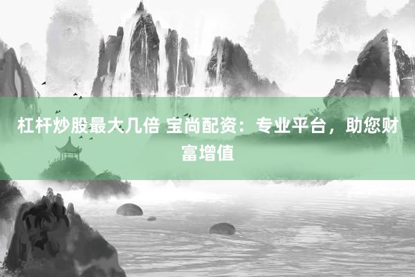 杠杆炒股最大几倍 宝尚配资：专业平台，助您财富增值