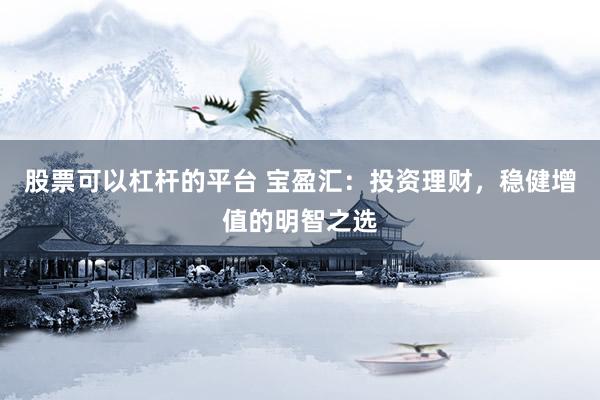 股票可以杠杆的平台 宝盈汇：投资理财，稳健增值的明智之选