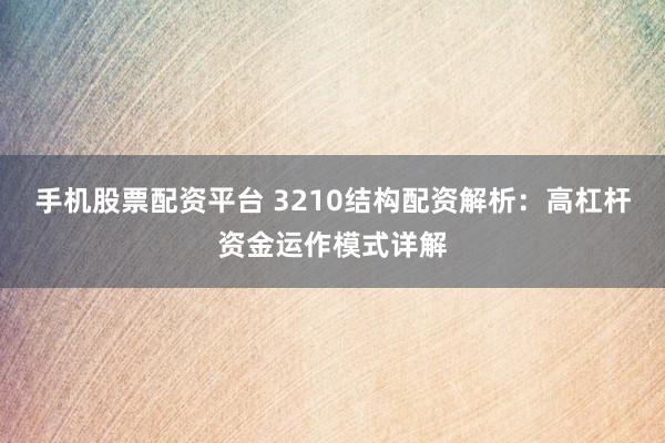 手机股票配资平台 3210结构配资解析：高杠杆资金运作模式详解