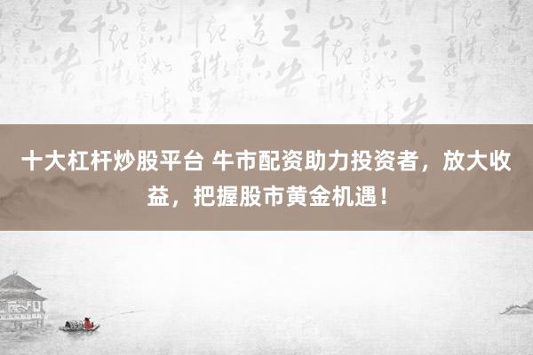 十大杠杆炒股平台 牛市配资助力投资者，放大收益，把握股市黄金机遇！