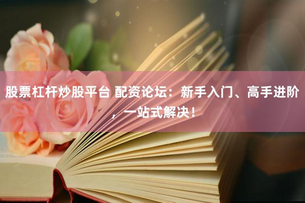 股票杠杆炒股平台 配资论坛：新手入门、高手进阶，一站式解决！