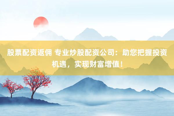 股票配资返佣 专业炒股配资公司：助您把握投资机遇，实现财富增值！
