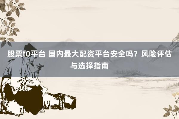 股票t0平台 国内最大配资平台安全吗？风险评估与选择指南