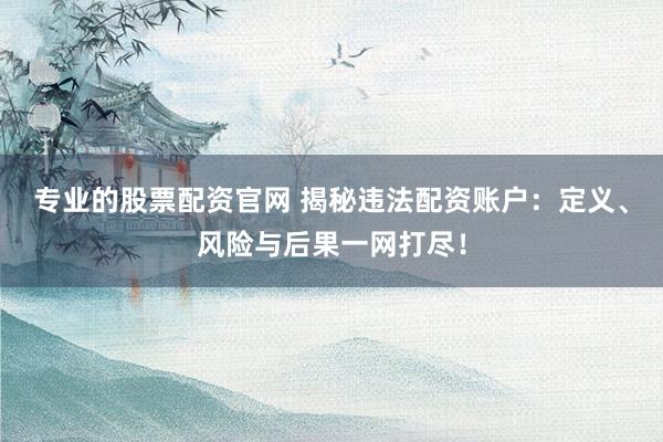 专业的股票配资官网 揭秘违法配资账户:定义、风险与后果一网打尽!