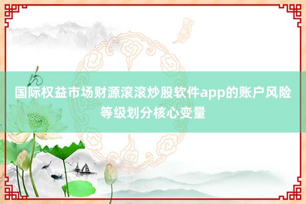 国际权益市场财源滚滚炒股软件app的账户风险等级划分核心变量