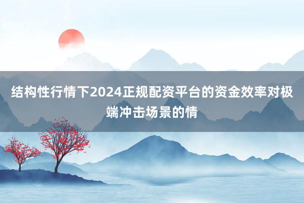 结构性行情下2024正规配资平台的资金效率对极端冲击场景的情