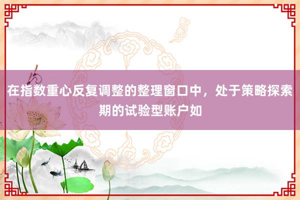在指数重心反复调整的整理窗口中，处于策略探索期的试验型账户如
