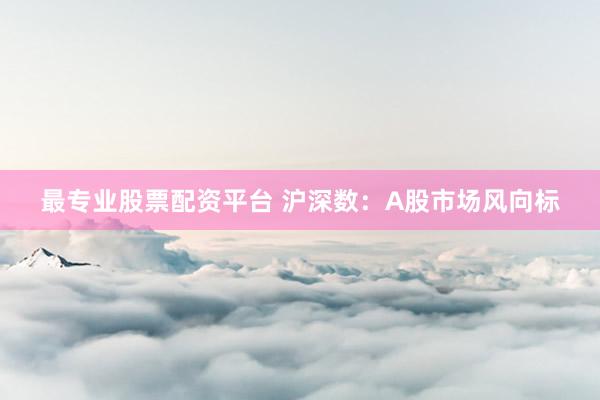 最专业股票配资平台 沪深数:A股市场风向标